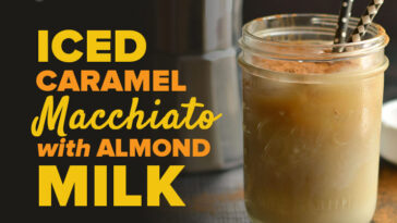 How many calories are in an iced macchiato with almond milk?