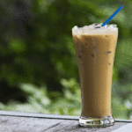 How many calories are in an iced vanilla latte with almond milk?