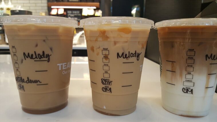 How many calories in an iced vanilla latte from Starbucks?