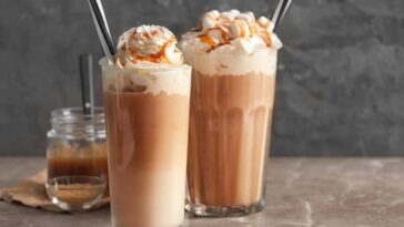 How many calories is a large caramel frappe?