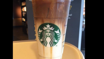 How many calories is a venti iced caramel macchiato with almond milk?