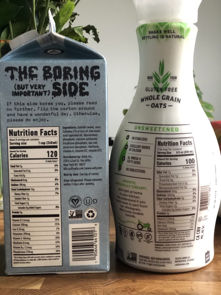 How many carbs are in oat milk?