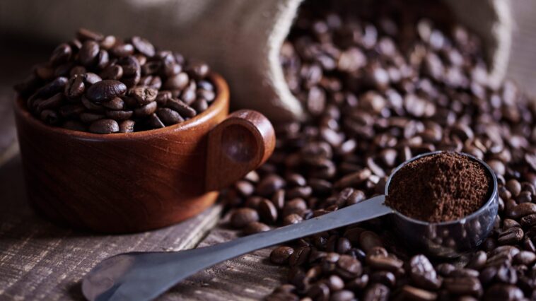 How many chocolate covered coffee beans equal a cup of coffee?