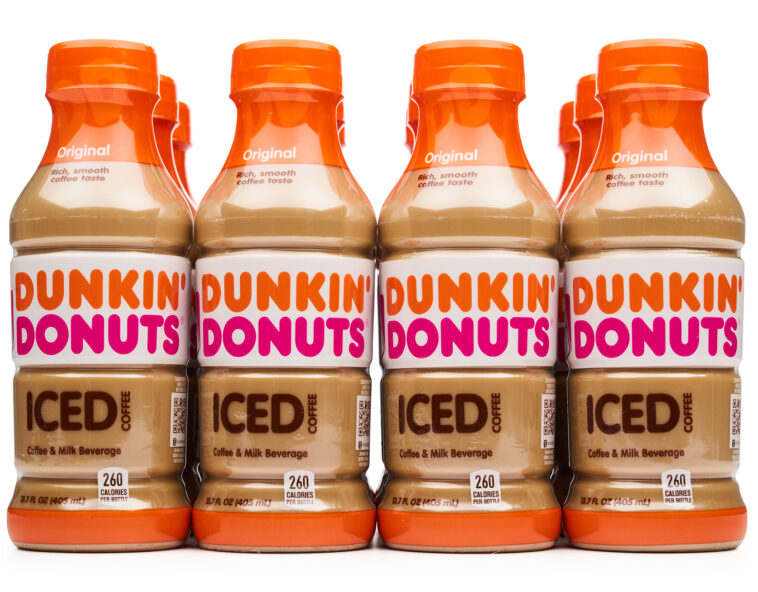 How much caffeine is in Dunkin Donuts French Vanilla Iced Coffee?