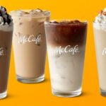 How much caffeine is in a McDonald's large caramel iced coffee?
