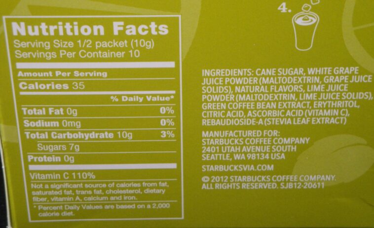 How much caffeine is in instant refreshers?