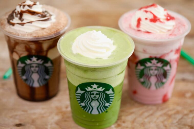 How much does a Starbucks Frappuccino chilled coffee drink have?