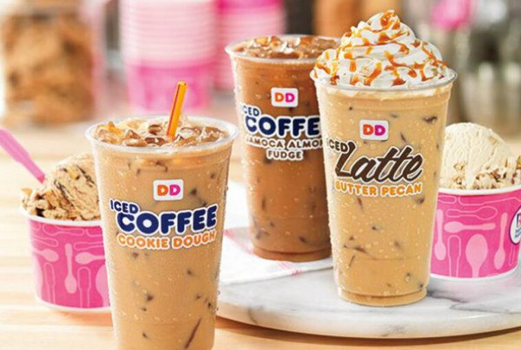 How much is 2 iced coffees at Dunkin?