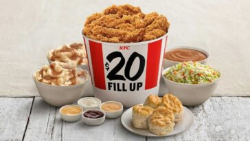 How much is a 10 piece family bucket from KFC?