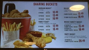 How much is a 21 piece bucket at KFC?