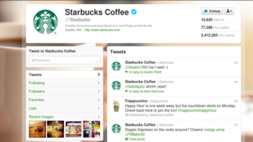 How often does Starbucks post on twitter?