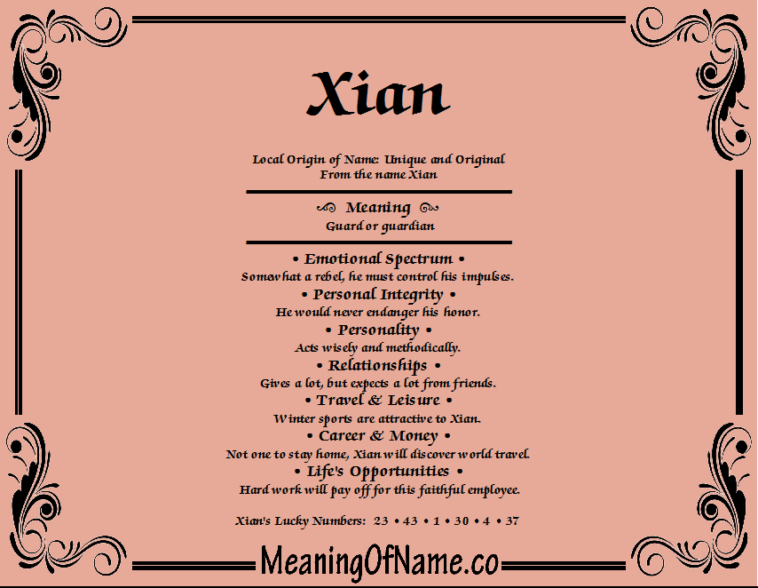 What Xian means?