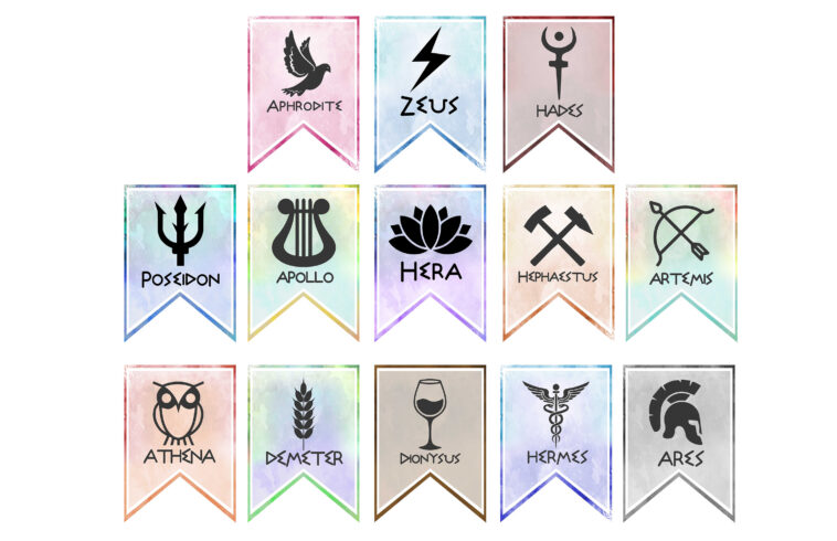 What are the 12 Greek gods in order?