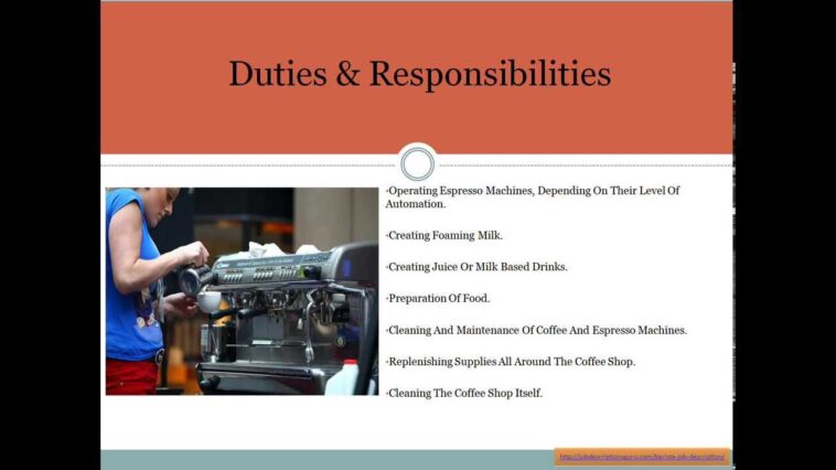 What are the duties and responsibilities of a barista?