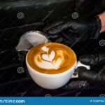What are the four steps when preparing for latte art?