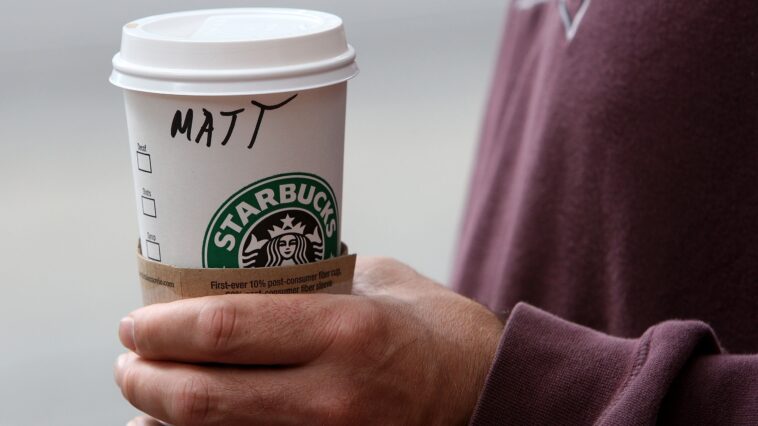 What are the names of the Starbucks cups?