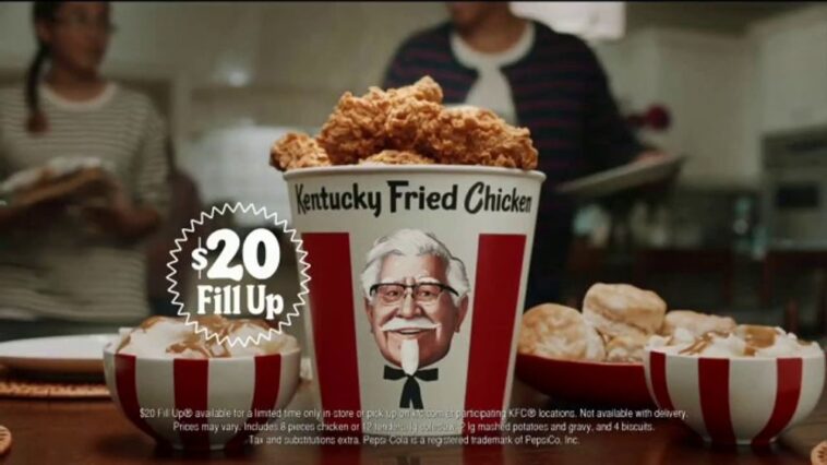 What comes with a $20 fill up at KFC?