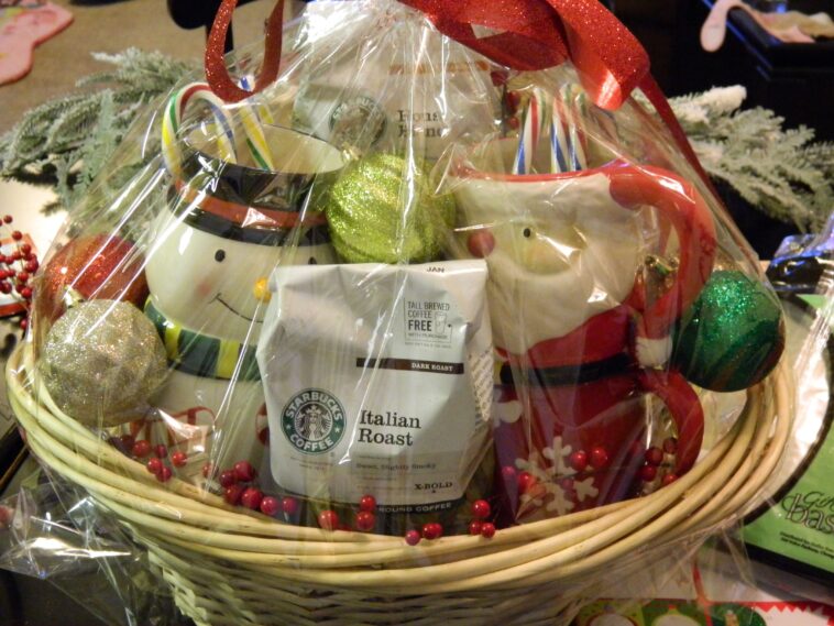 What do I put in a coffee gift basket?