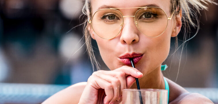 What does a black straw in a drink mean?