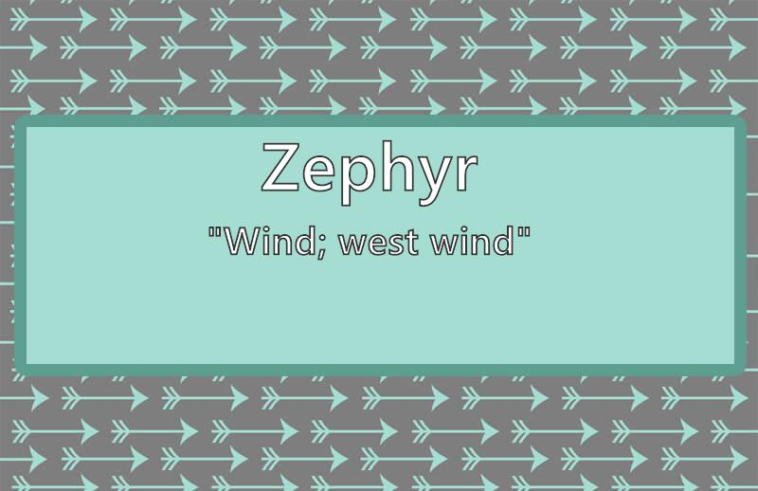 What does the name zepher mean?