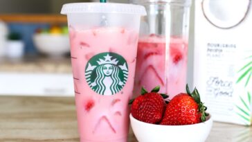 What does the pink drink from Starbucks contain?