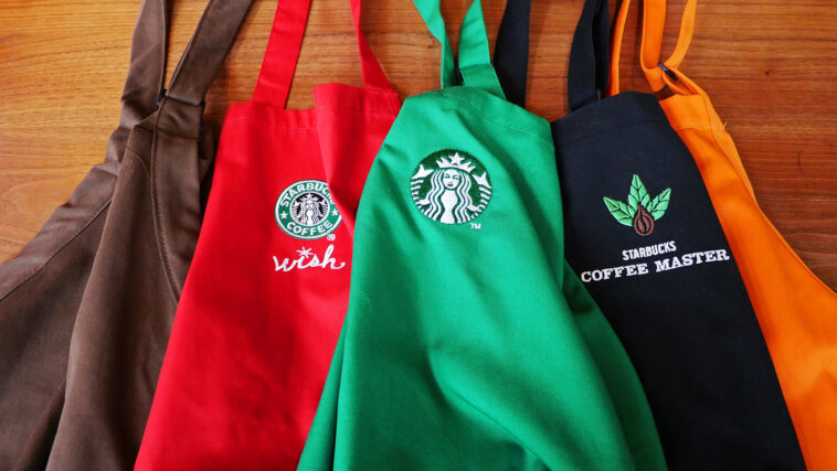 What does the red Starbucks apron mean?