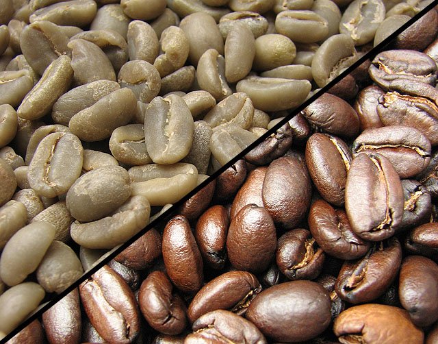 What gives coffee beans its flavor?