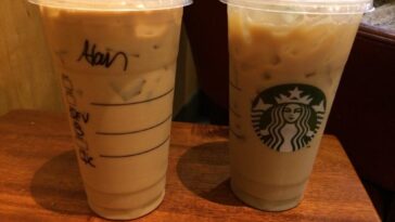 What is an iced coffee called at Starbucks?