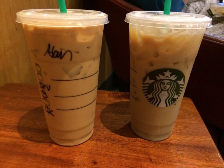 What is an iced coffee called at Starbucks?