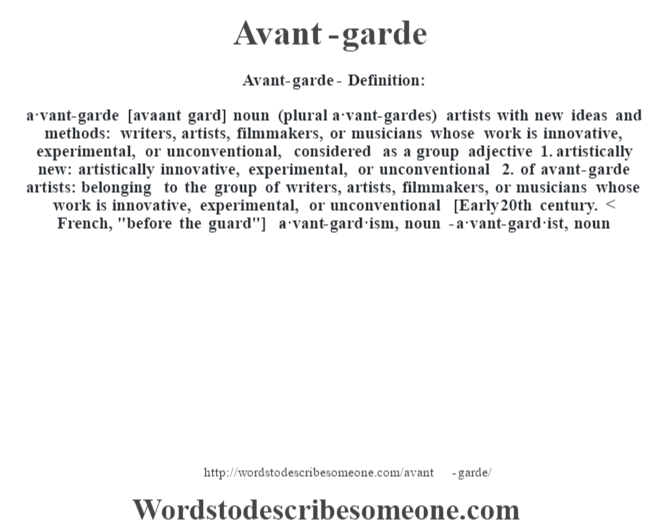 What is avant mean in French?