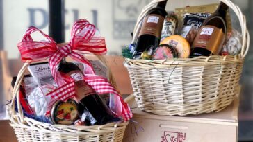 What is in a gourmet basket?