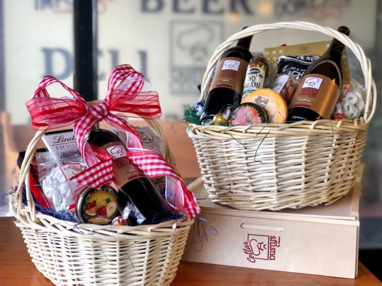 What is in a gourmet basket?