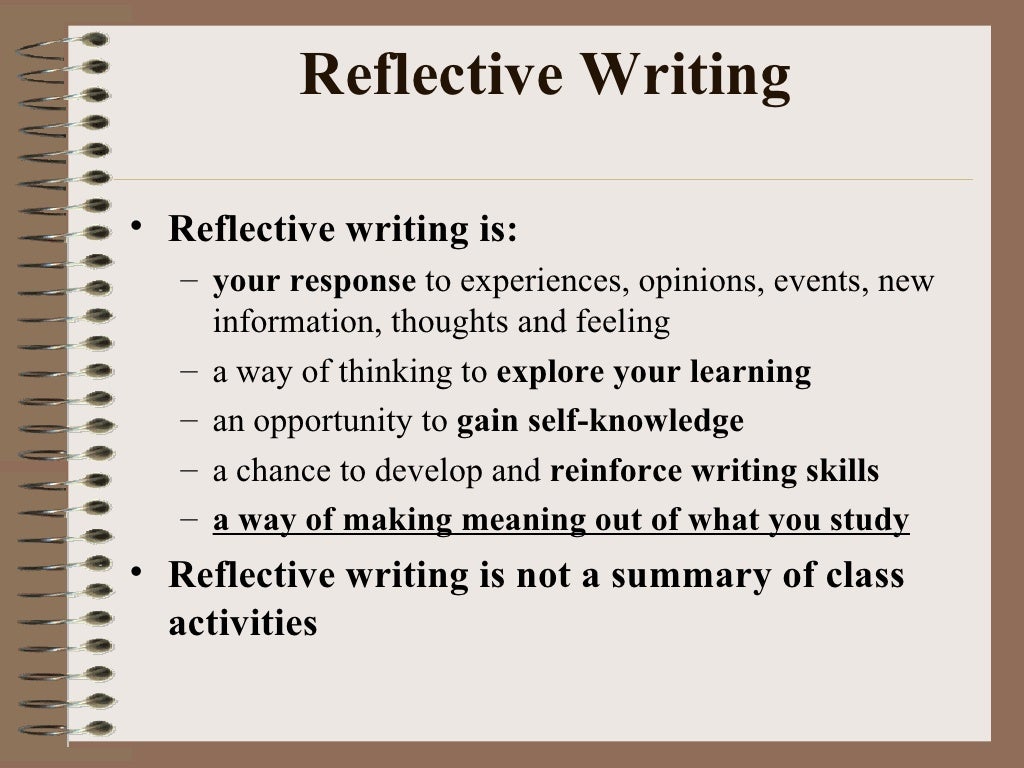 what is the reflection of creative writing