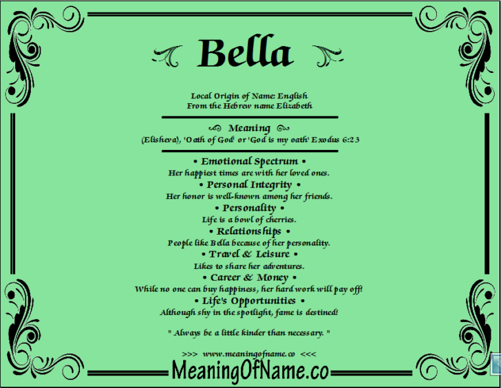 What is the meaning of the French word belle?