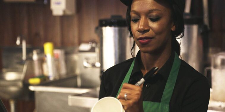 What percent of people get hired at Starbucks?
