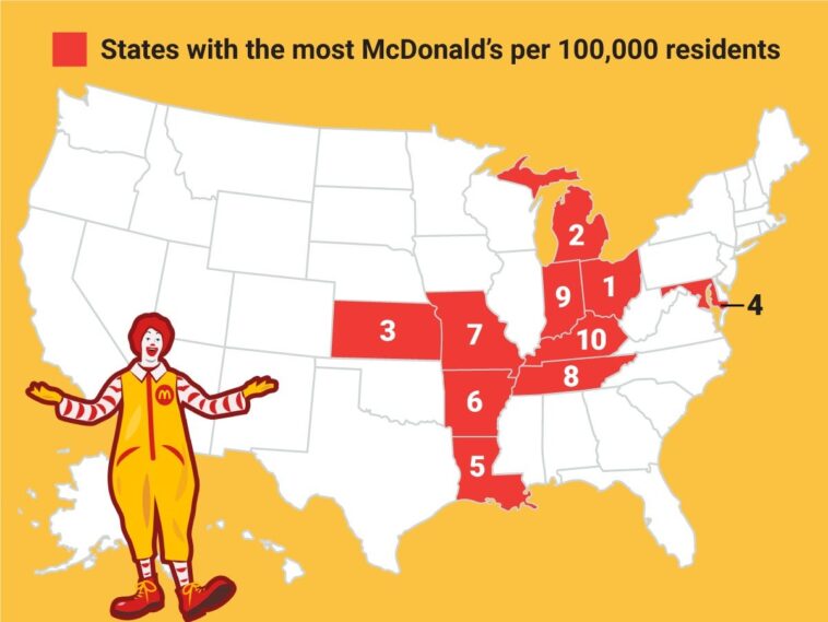 What state has the most McDonald's?