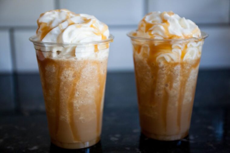 What's in a light caramel frappuccino?