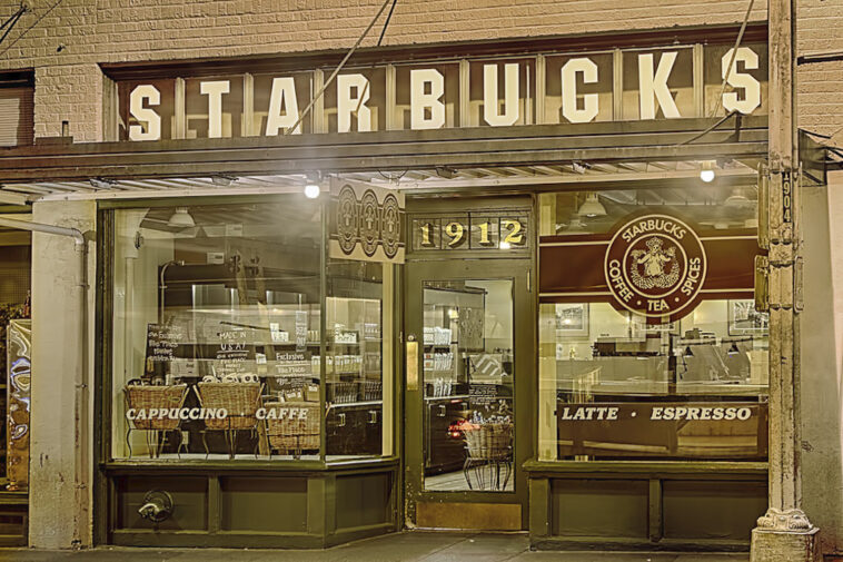 When was the first Starbucks in Spokane?