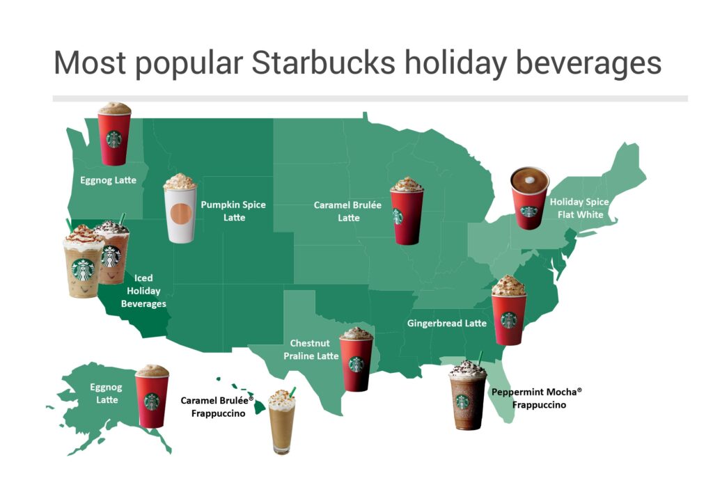 Where is Starbucks most popular in the US?