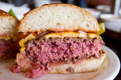 Are pink hamburger safe?