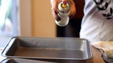 Do I spray the pan when baking cookies?