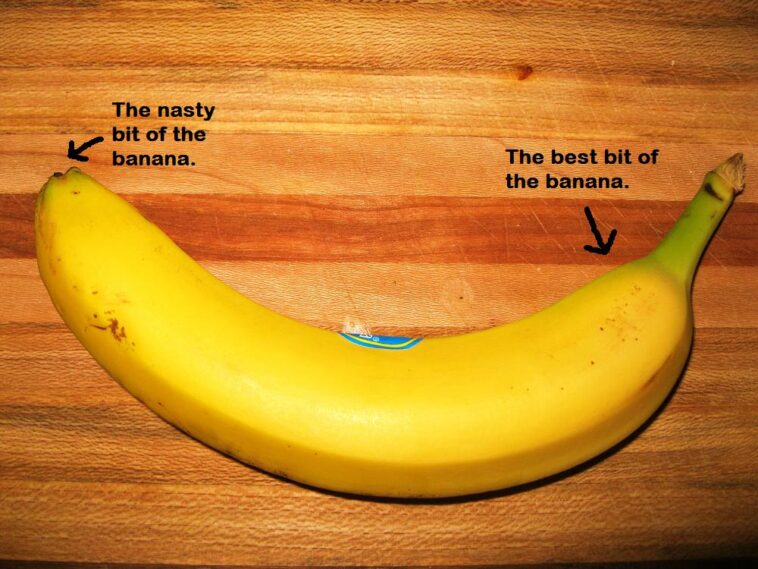 Do you open a banana from the top or bottom?