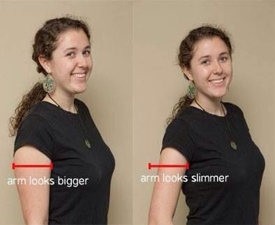 How can I make my arms look thinner?