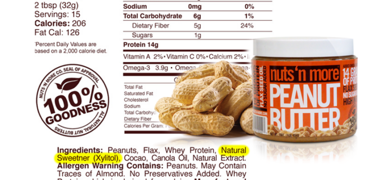 How do I know if my peanut butter contains xylitol?