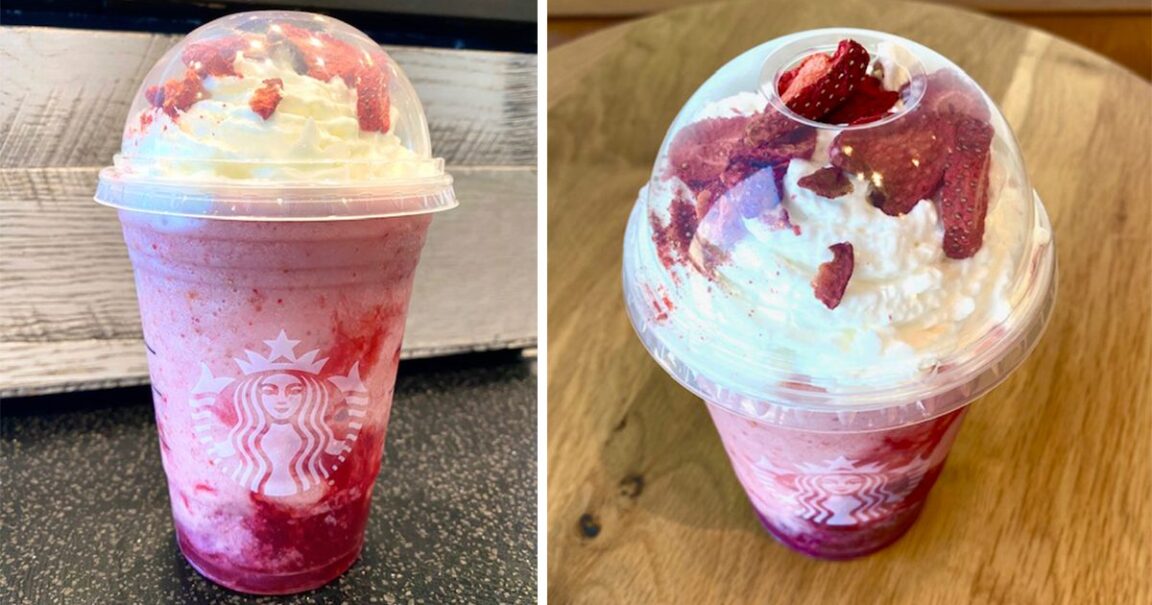How do I order a strawberry cheesecake Frappuccino from Starbucks?