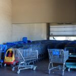 How do Walmart shopping carts lock?