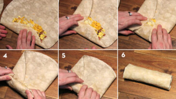 How do you fold a tortilla for a burrito?
