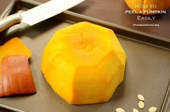 How do you microwave a pumpkin to peel it?
