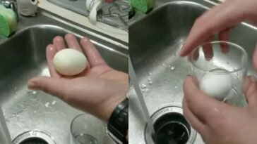 How do you peel a boiled egg hack?