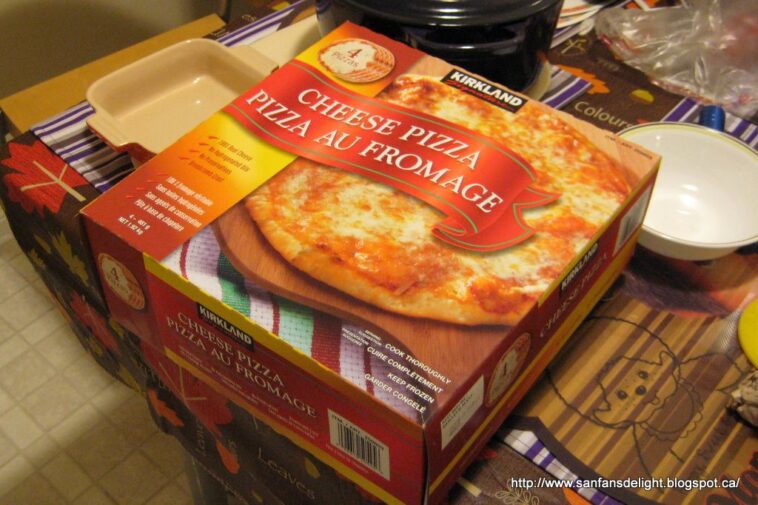 How does Costco cook Kirkland pizza?